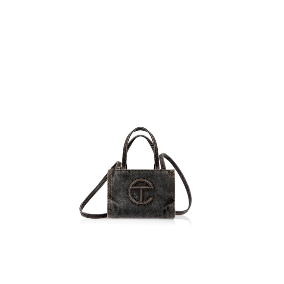 Small Telfar Denim Shopper- Black Women